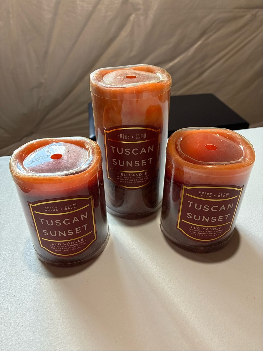 NWT! LED Flameless Pillar Candles Set of 3